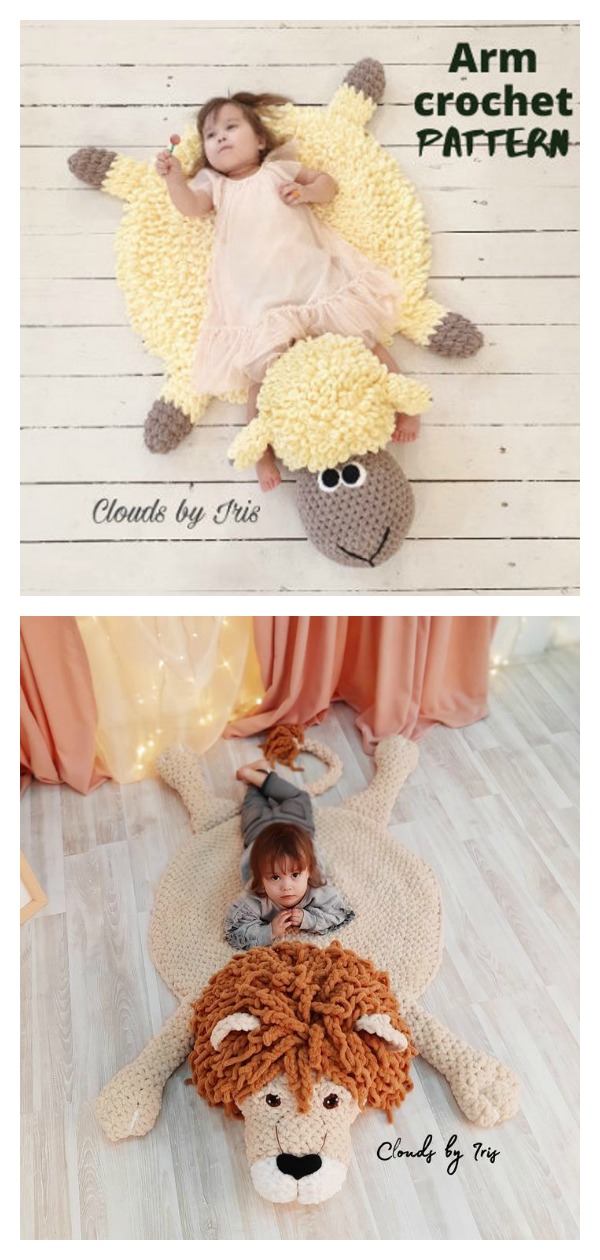 Hand Crochet Baby Animal Rug Crochet Pattern 