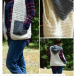 Hooded Sweater Vest with Pocket Free Crochet Pattern