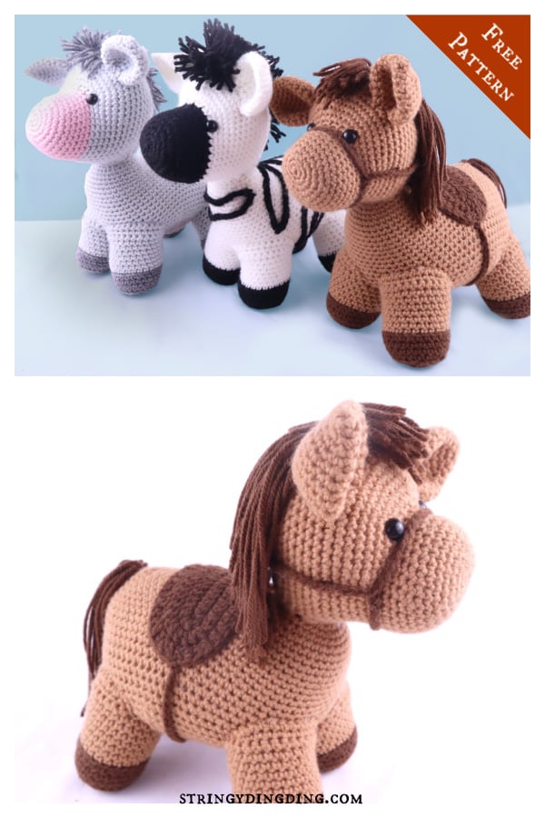 Horse Bundle Horse Donkey Zebra Amigurumi Free Crochet Pattern