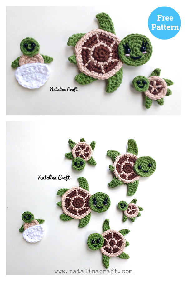 Sea Turtle Applique Free Crochet Pattern