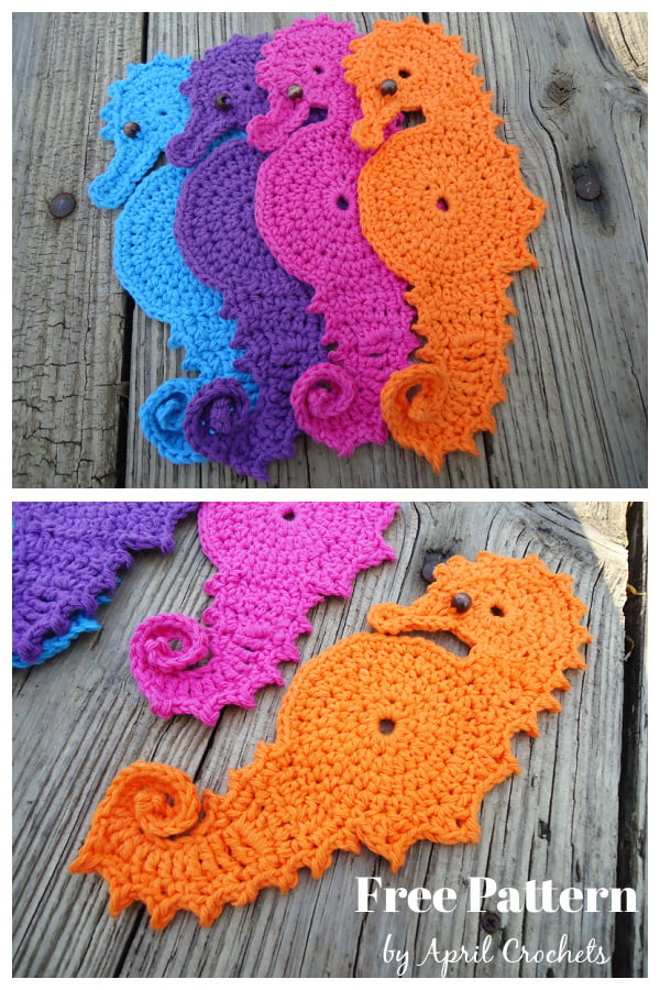 Seahorse Applique Free Crochet Pattern