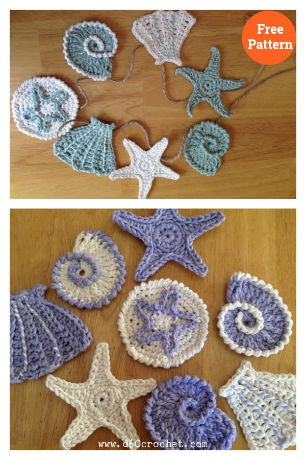 Seashell Motifs Free Crochet Pattern