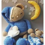 Sleeping Teddy Bear and Lovely Blanket Free Crochet Pattern