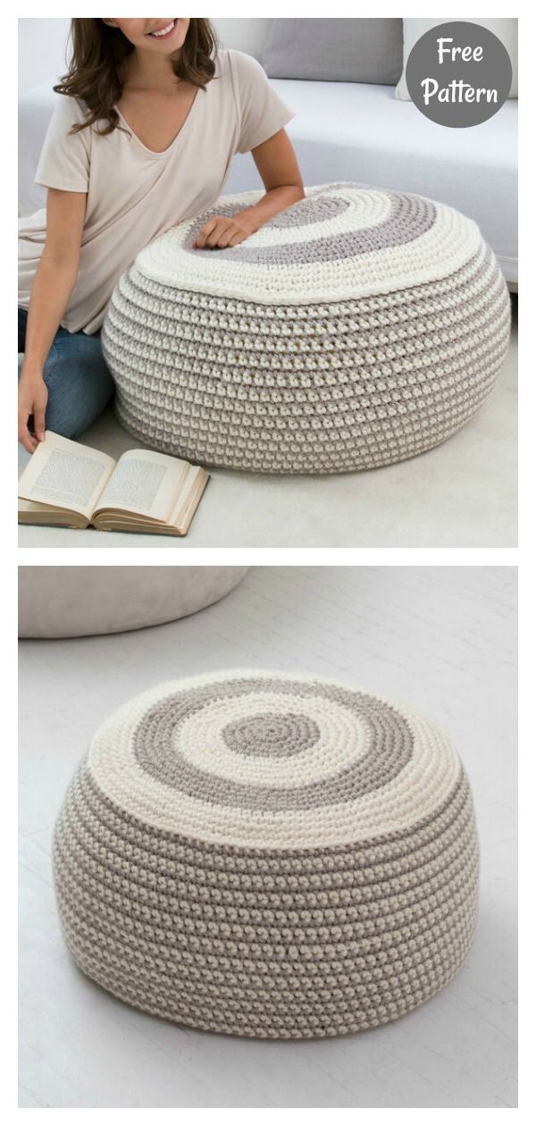Stylish Floor Pouf Free Crochet Pattern