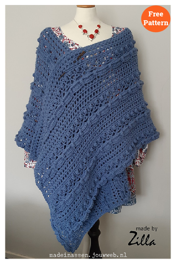 V Shaped Shawl Free Crochet Pattern