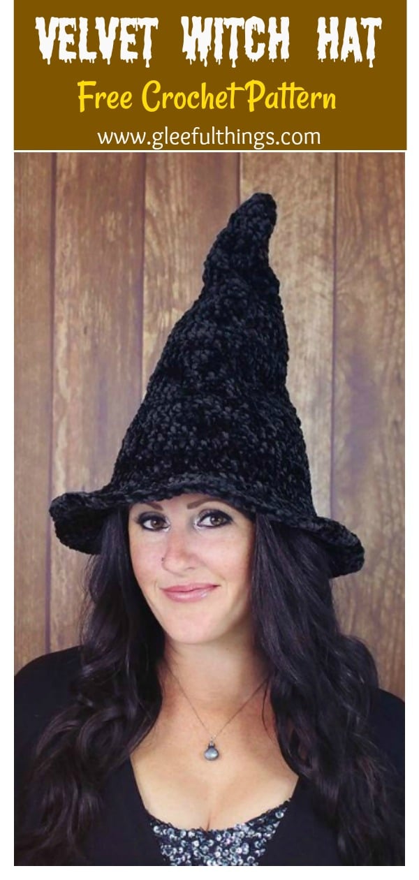 Velvet Witch Hat Free Crochet Pattern