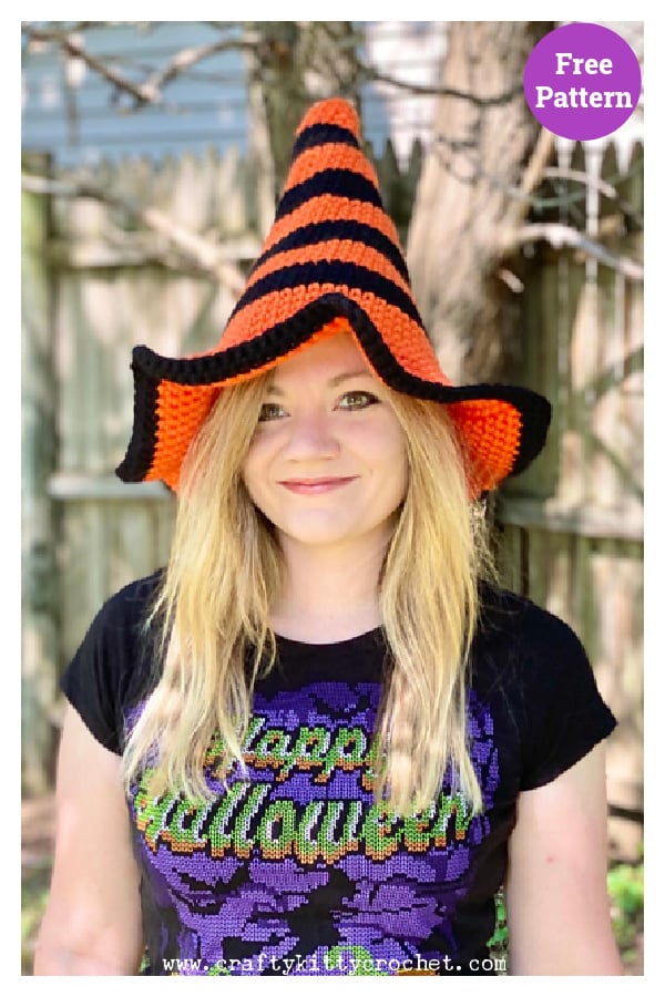 Wicked Stripes Witch Hat Free Crochet Pattern