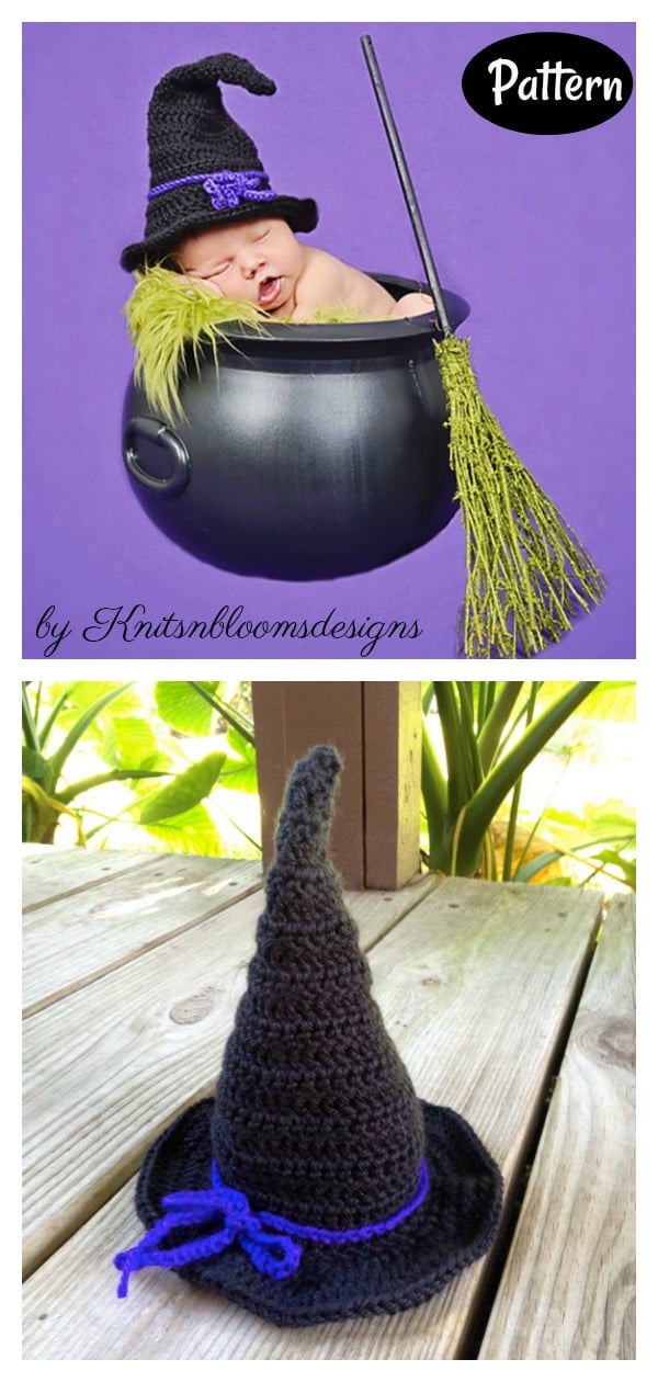 Witch Hat All Sizes Crochet Pattern