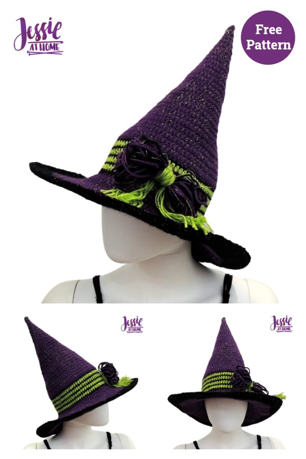 Witch Hat for The Whole Family Free Crochet Pattern 