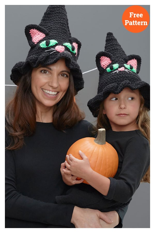 Witchy Cat Hat Free Crochet Pattern