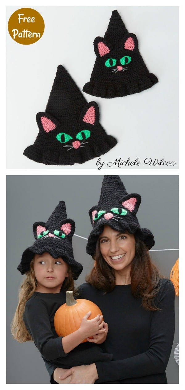 Witchy Cat Hat Free Crochet Pattern