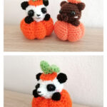 Pumpkin Teddy Bear and Panda Bear Free Crochet Pattern