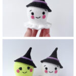 Amigurumi Ghost in a Witch Hat Halloween Crochet Pattern