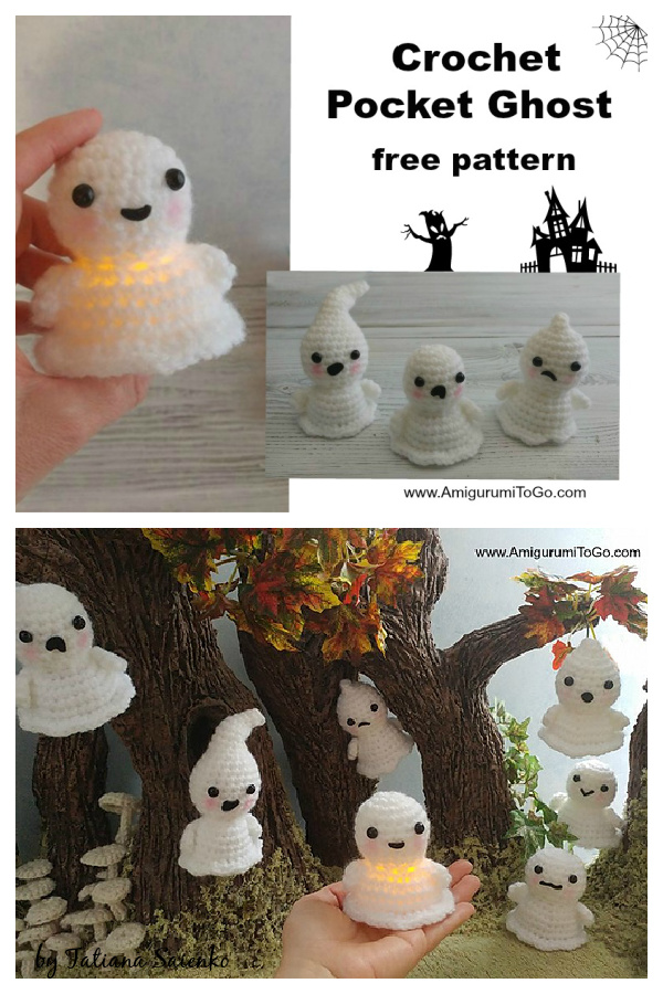Amigurumi Halloween Pocket Ghost Free Crochet Pattern 