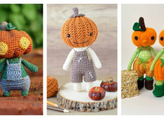 Amigurumi Pumpkin Head Doll Crochet Patterns