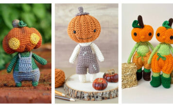 Amigurumi Pumpkin Head Doll Crochet Patterns