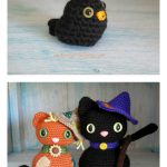 Amigurumi Scarecrow Cat and Crow Free Crochet pattern