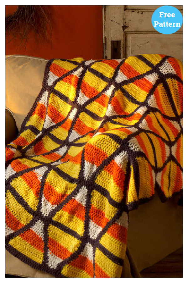 Candy Corn Throw Free Crochet Pattern