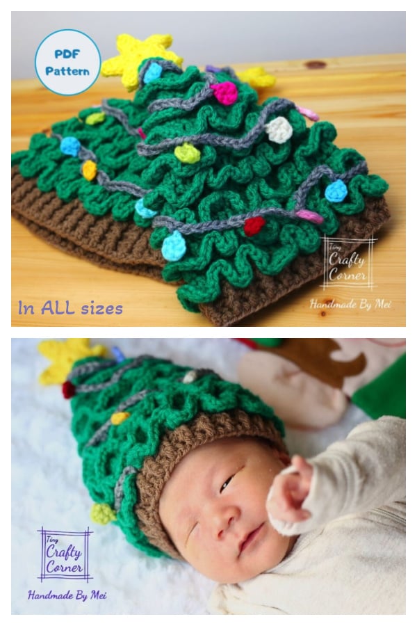 Christmas Tree Hat In All Sizes Crochet Pattern