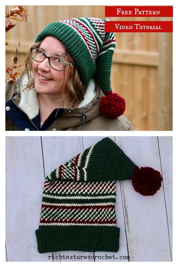 Classic Elf Hat Free Crochet Pattern and Video Tutorial