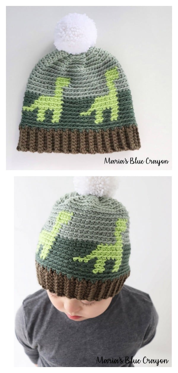 Dinosaur Beanie Hat Free Crochet Pattern