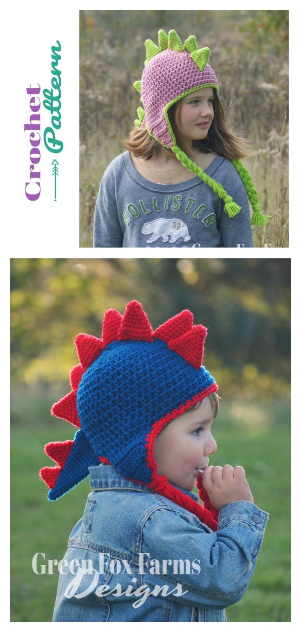 Dinosaur Hat Crochet Pattern 