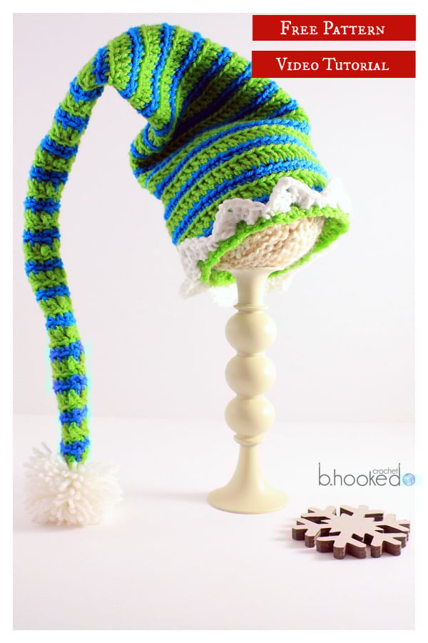 Elf Hats for the Entire Family Free Crochet Pattern and Video Tutorial