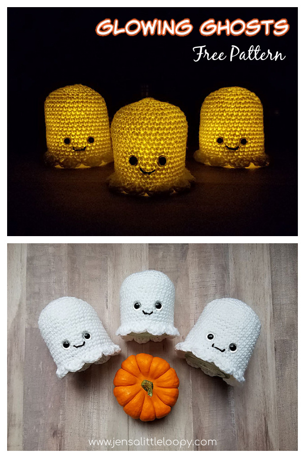 Glowing Ghosts Free Crochet Pattern 