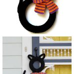 Halloween Black Cat Wreath Free Crochet Pattern