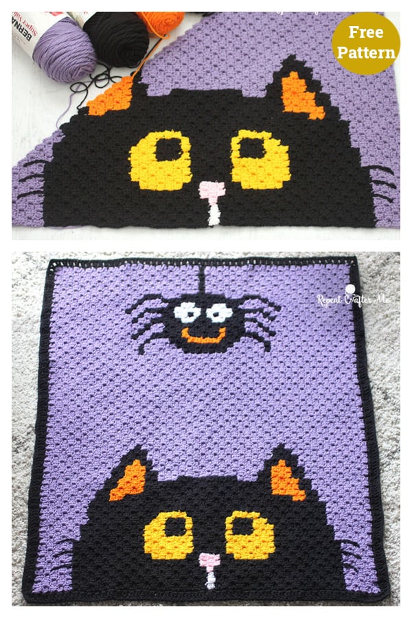 Halloween C2C Blanket Free Crochet Pattern