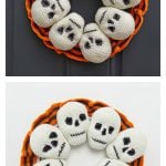 Halloween Circle of Skulls Wreath Free Crochet Pattern