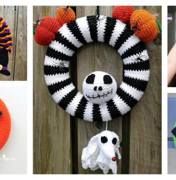 Halloween Wreath Free Crochet Pattern and Paid
