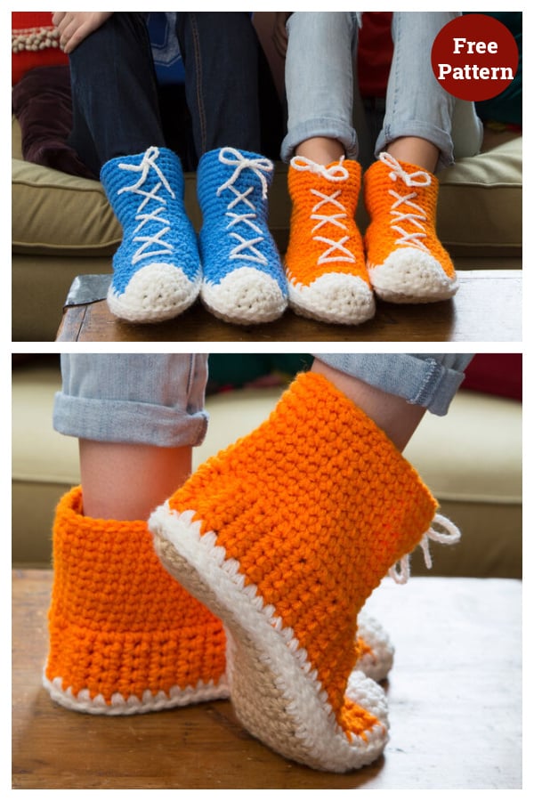 Hi-Top Slipper Socks Free Crochet Pattern
