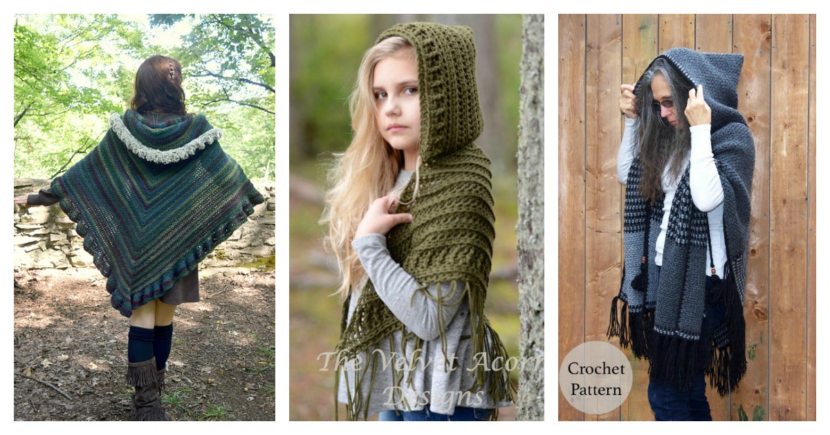 Pine Thriller Sober 8 Hooded Shawl Free Crochet Pattern and Paid