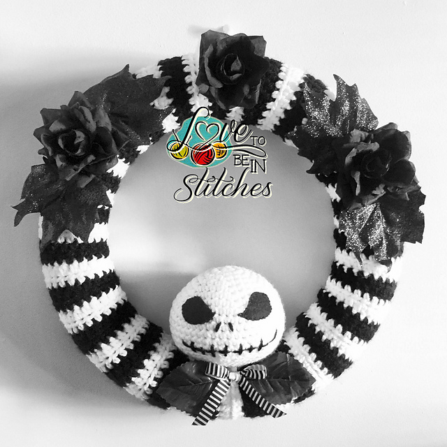 Jack Skellington Wreath Free Crochet Pattern