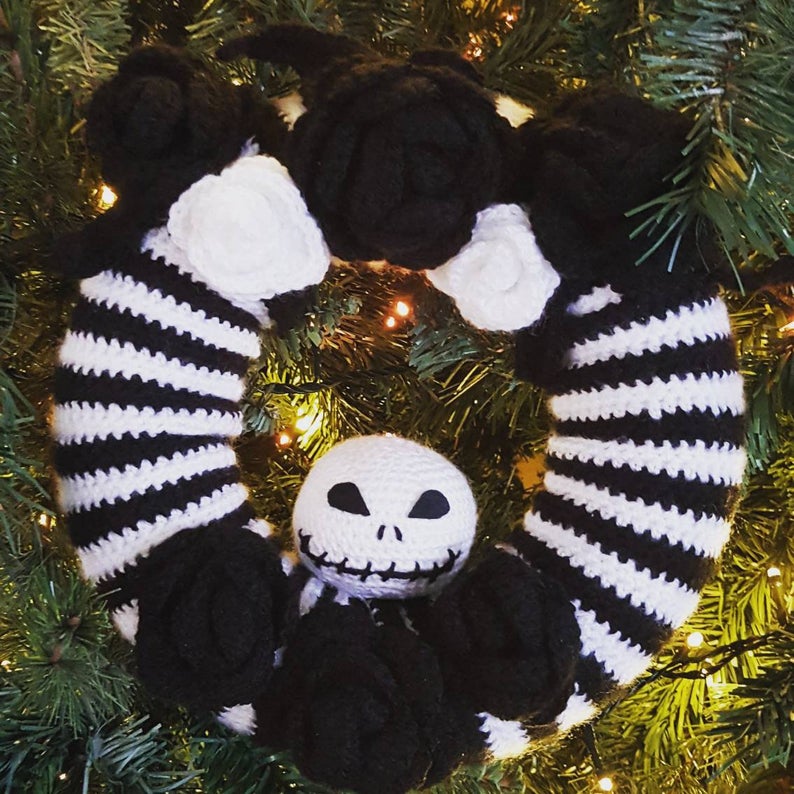Jack skellington Halloween Wreath Crochet Pattern