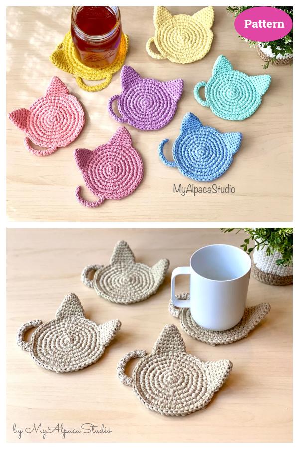 Kitty Mug Rug Crochet Pattern