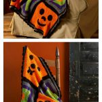 Pumpkin Face Throw Free Crochet Pattern