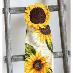 Rustic Sunflower Towel Topper Free Crochet Pattern