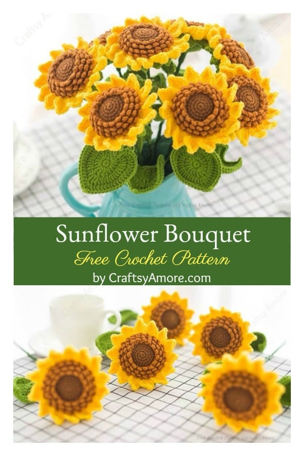 Sunflower Bouquet Free Crochet Pattern 
