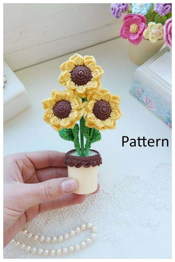 Sunflowers in a Pot Crochet Pattern