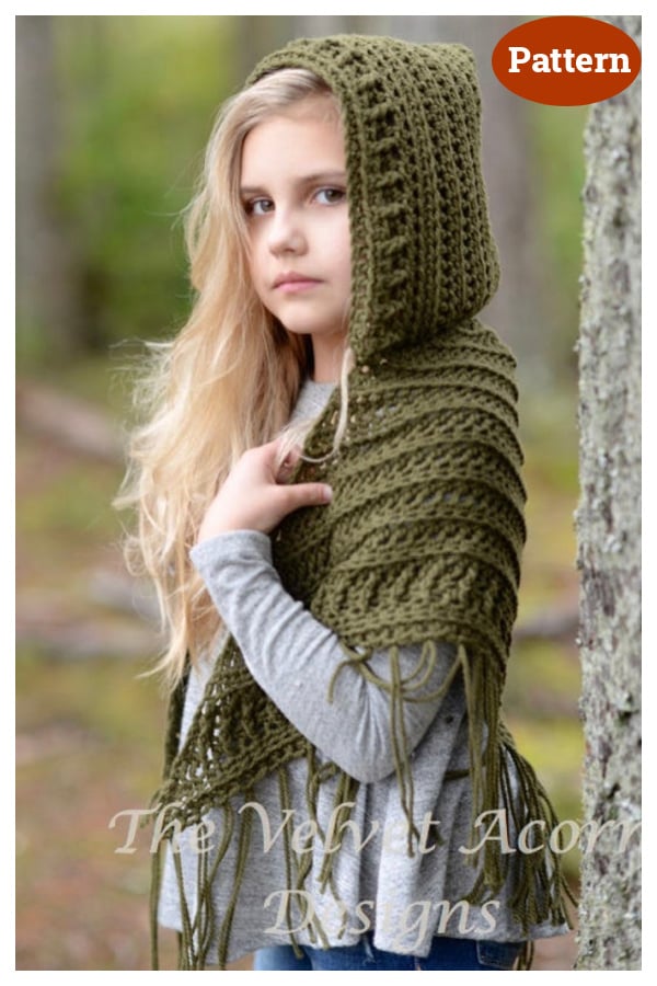 The Brocade Hooded Shawl Crochet Pattern