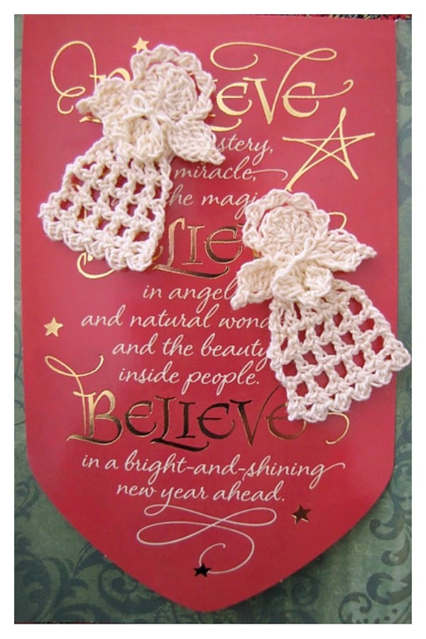 Tiny Christmas Angel Applique Free Crochet Pattern