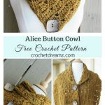 Versatile Alice Button Cowl Free Crochet Pattern