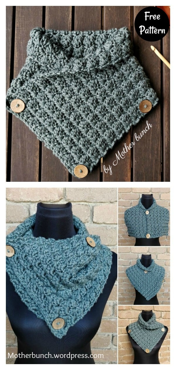 Versatile Eileen Button up Scarf Free Crochet Pattern