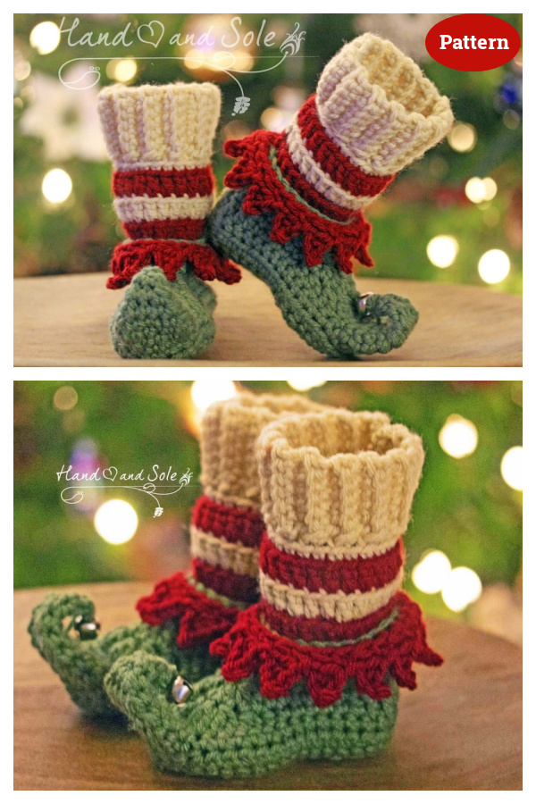 Adorable Christmas Elf Shoes Crochet Pattern