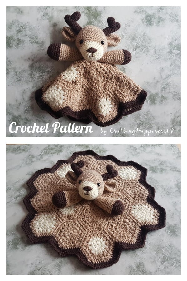 Baby Deer Lovey Security Blanket Crochet Pattern