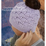 Basketweave Messy Bun Hat Free Crochet Pattern