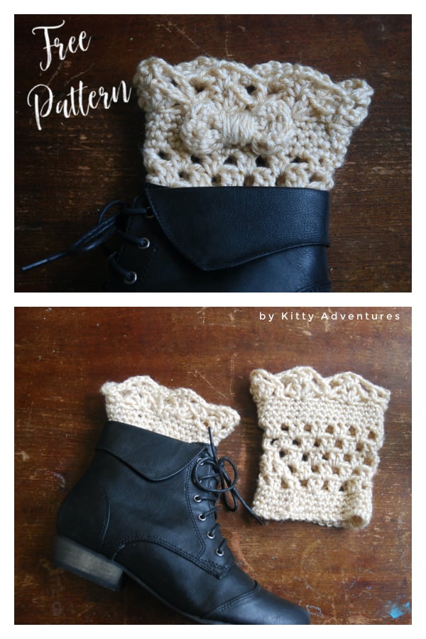 Bow Cuffs Free Crochet Pattern