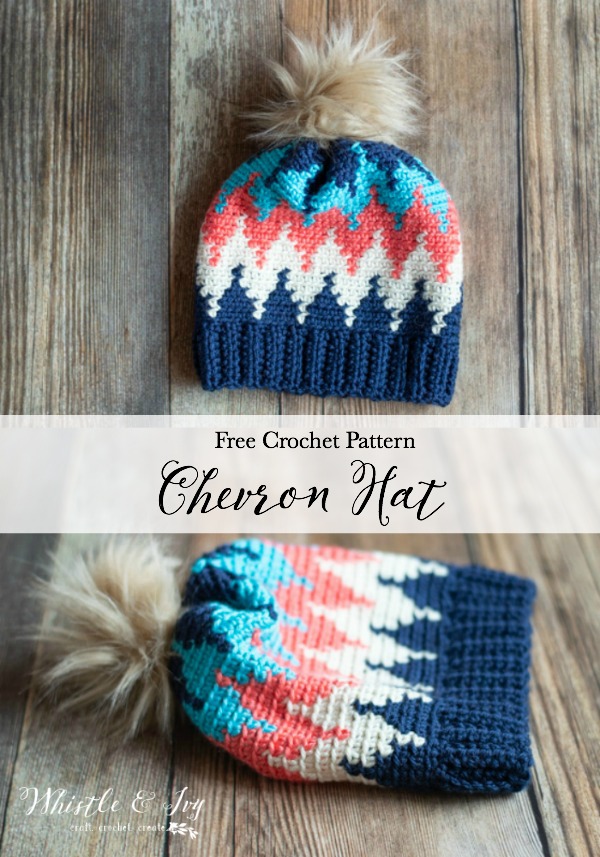 Chevron Hat Free Crochet Pattern